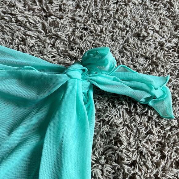 NWT! Juniors' Ninety-Nine° Mini Sarong Mesh Mint Swim Cover Up One Size Fits All - Picture 2 of 6